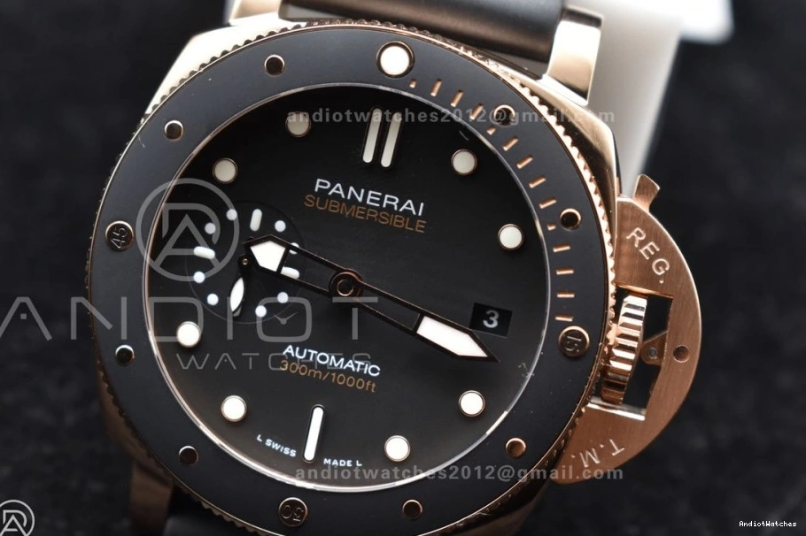 WrinkleFree 992 Best 42mm Dial P PAM2164 Rubber Black VSF Strap on Edition Submersible Black 0422